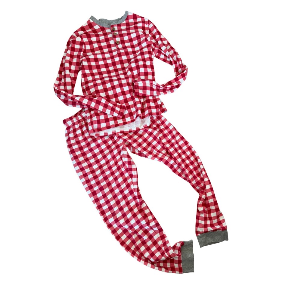 The‎ Honest Company red checkered organic cotton two piece pajama set